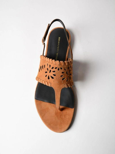 Shop Ermanno Scervino Cut-out Flat Sandals In Marrone