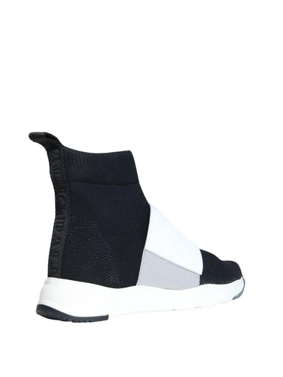 Shop Balmain Cameron 00 High-top Knit Sneakers In Nero