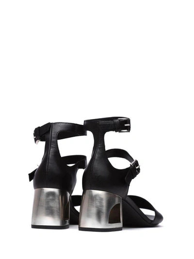 Shop Vic Matie Black Sandal With Closed Heel And Mini Straps In Nero