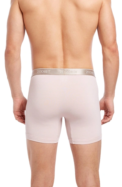 Shop 2(x)ist Elements Silver Stripe Contoured Boxer Briefs In Rose Gold