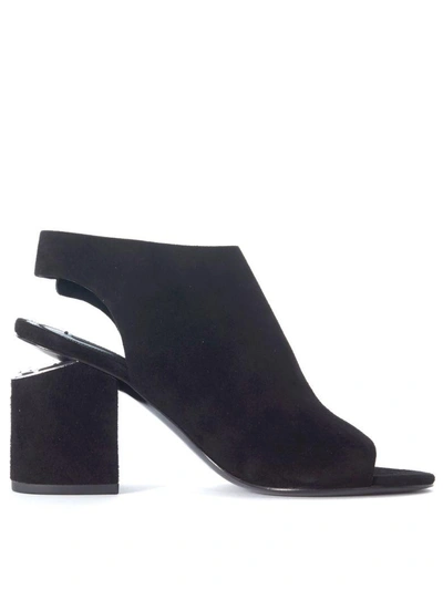Shop Alexander Wang Nadia Heeled Sandals In Black Suede In Nero