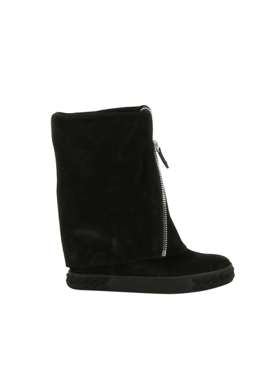 Shop Casadei Zip-embellished Chaucer Boots In Black