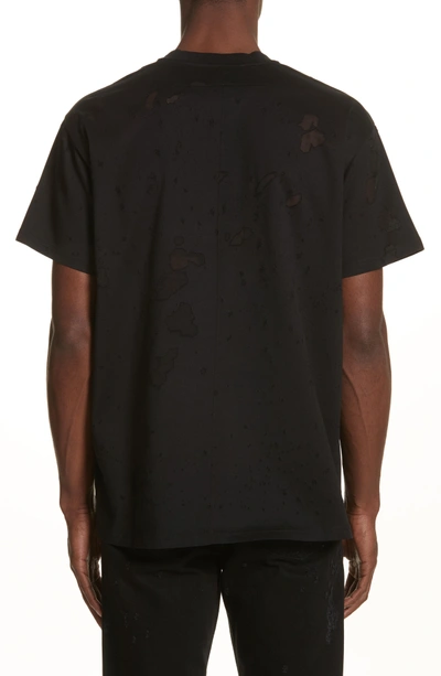 Shop Givenchy Destroyed Logo Graphic T-shirt In Black