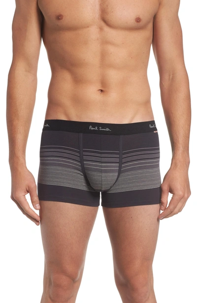 Shop Paul Smith Stripe Stretch Cotton Trunks In Black