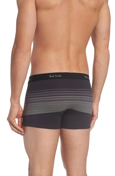 Shop Paul Smith Stripe Stretch Cotton Trunks In Black