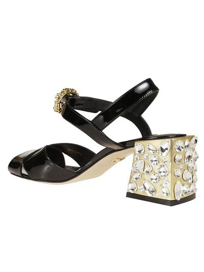 Shop Dolce & Gabbana Embellished Heel Sandals
