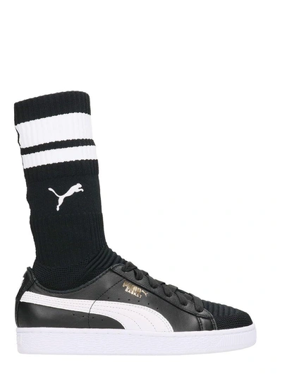 Shop Puma Basket Sock Evoknit Sneakers In Black