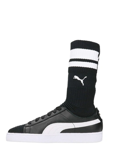 Shop Puma Basket Sock Evoknit Sneakers In Black