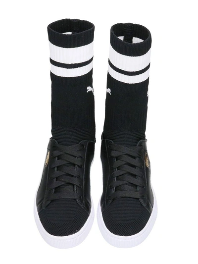 Shop Puma Basket Sock Evoknit Sneakers In Black