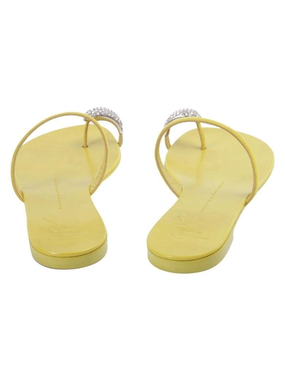 Shop Giuseppe Zanotti Leather Sandals In Yellow