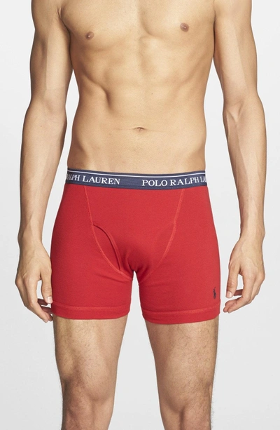 Shop Polo Ralph Lauren Assorted 3-pack Boxer Briefs In Red/ Black/ Grey