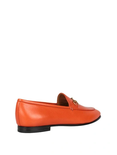 Shop Gucci Jordaan Leather Loafer In Arancio