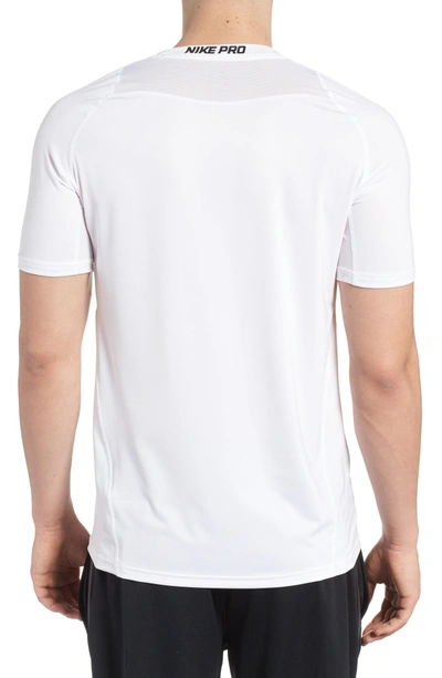 Shop Nike Pro Fitted T-shirt In White/ Black