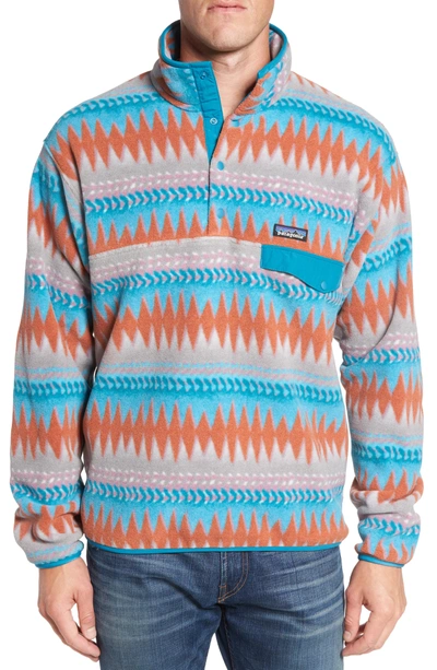 Shop Patagonia Synchilla Snap-t Fleece Pullover In Laughing Waters Filter Blue