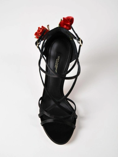 Shop Dolce & Gabbana Silk Sandals In Nero