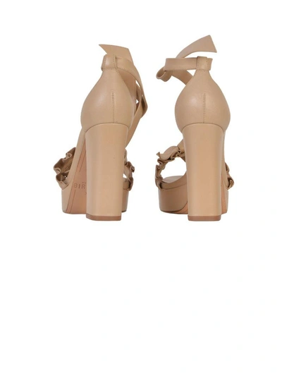 Shop Alexandre Birman Leather Sandals With Ankle Tie In Nude
