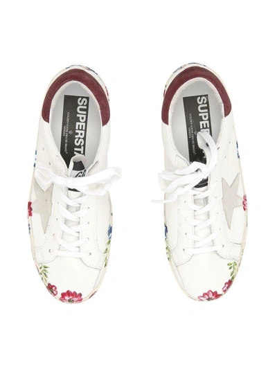 Shop Golden Goose Superstar Sneakers In White Bordeaux Panted Solebianco