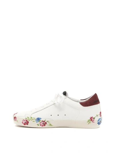Shop Golden Goose Superstar Sneakers In White Bordeaux Panted Solebianco