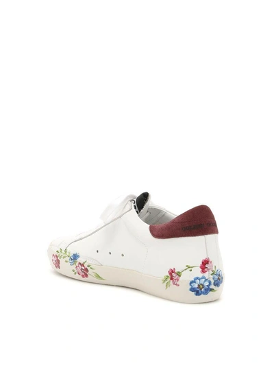 Shop Golden Goose Superstar Sneakers In White Bordeaux Panted Solebianco