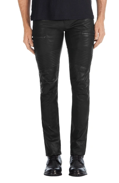 Shop J Brand Acrux Skinny Leg Leather Pants In Black