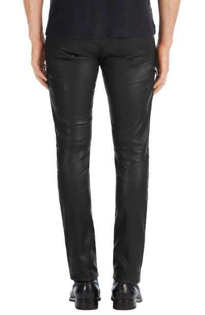 Shop J Brand Acrux Skinny Leg Leather Pants In Black