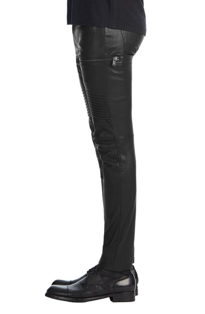 Shop J Brand Acrux Skinny Leg Leather Pants In Black