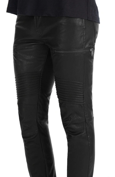 Shop J Brand Acrux Skinny Leg Leather Pants In Black