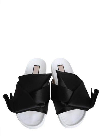 Shop N°21 Knotted Slide Sandals In Nero
