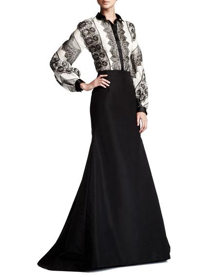 Carolina Herrera Silk Faille Gown Skirt In Black | ModeSens