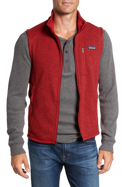 Shop Patagonia 'better Sweater' Zip Front Vest In Classic Red