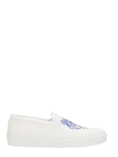 Shop Kenzo K-skate Tiger Slip On Sneakers In White