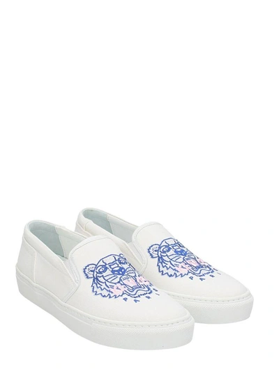 Shop Kenzo K-skate Tiger Slip On Sneakers In White
