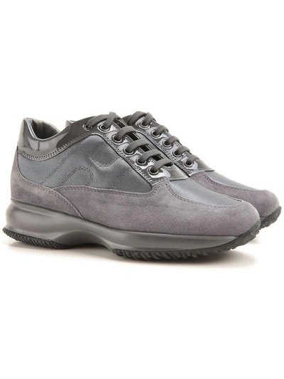 Shop Hogan Interactive Suede Sneakers In Grey