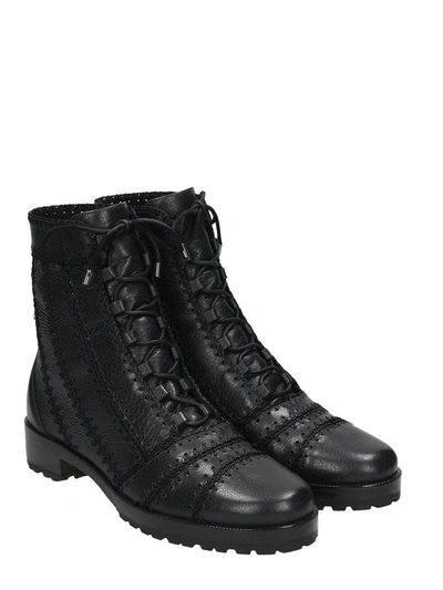 Shop Alexandre Birman Black Leather Ankle Boots