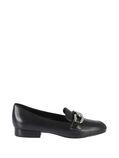 Shop Michael Kors Chain Detail Loafers In Black