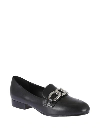 Shop Michael Kors Chain Detail Loafers In Black