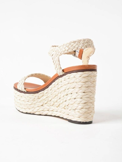 Shop Jimmy Choo Braided Wedge Sandals In Natural-crystal