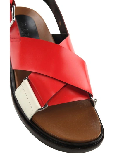 Shop Marni Fussbett Multi-colour Leather Sandals