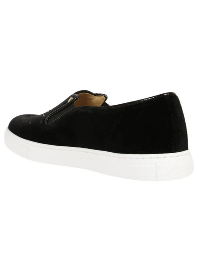 Shop Charlotte Olympia Cool Cats Slip-on Sneakers In Black