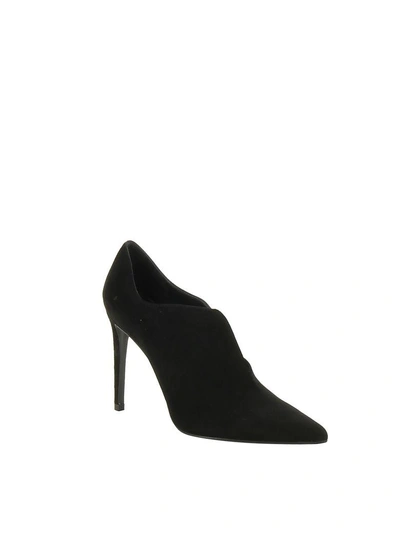 Shop Stuart Weitzman Pointed Toe Suede Pumps In Black