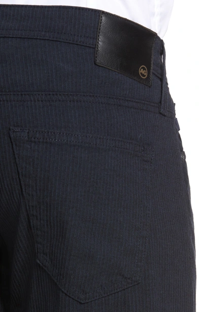 Shop Ag Tellis Modern Slim Stripe Five-pocket Pants In Midnight Shadow