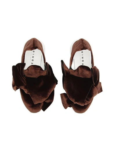 Shop Joshua Sanders Velvet Slip-ons In Brownmarrone