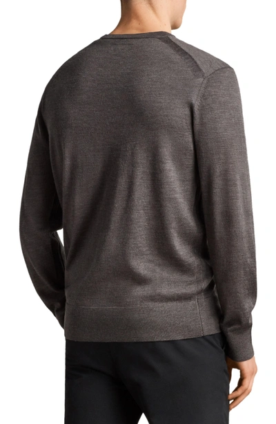Shop Allsaints Lang Crewneck Wool Sweater In Heath Grey Marl