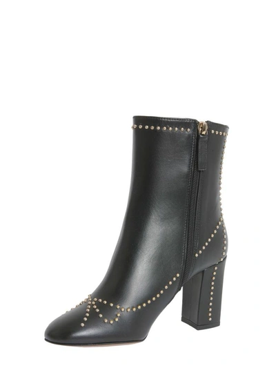 Shop Boutique Moschino Studded Ankle Boots In Nero