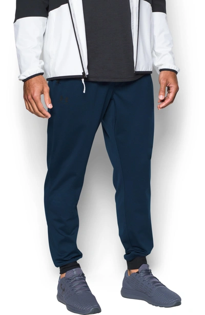 Shop Under Armour Sportstyle Knit Jogger Pants In Academy/ Black