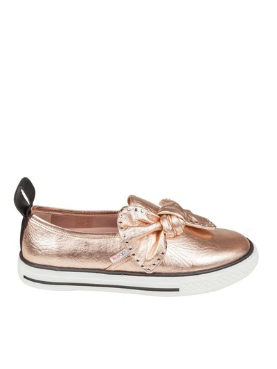 Shop Red Valentino Slip On Laminated With Floor In Nude