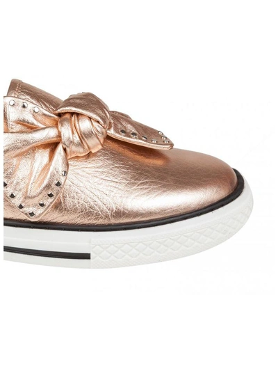Shop Red Valentino Slip On Laminated With Floor In Nude