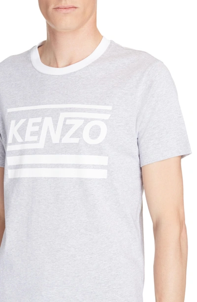 Shop Kenzo Logo Graphic T-shirt In Pearl Grey