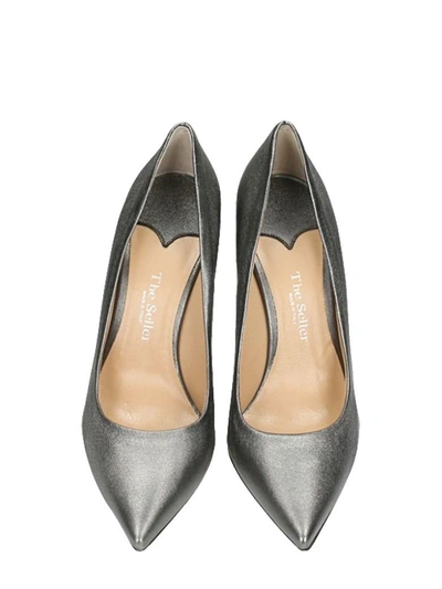 Shop The Seller Pointed Toe Silver Wash Leather Pumps
