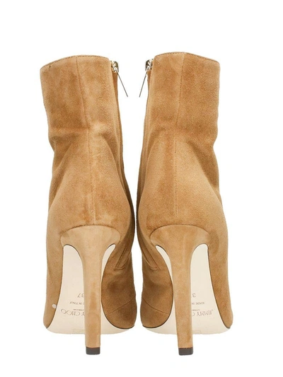 Shop Jimmy Choo Loretta 100 Chestenut Suede Booties In Brown